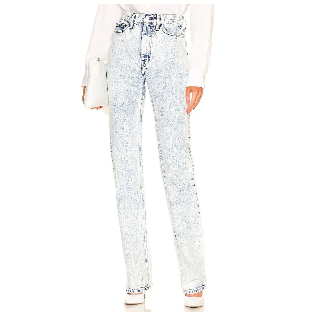 A.L.C. Charlie High Waisted Jean 34"/ Size 26 / Blue Acid Wash Slim - Picture 3 of 12